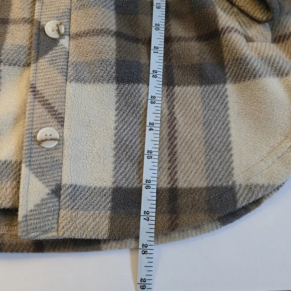 Thread & Supply women's plaid polar fleece shacket neutral size Small - Picture 8 of 8